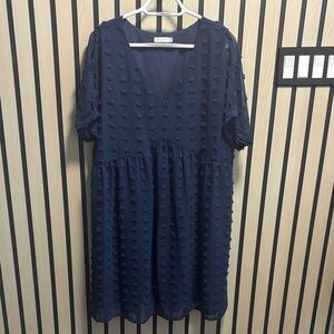 Chic Navy Textured Mini Dress